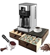 Lveesto Wooden Coffee Pod Holder with Silicone Non-Slip Pad, Coffee Storage K Cup Organizer for C...