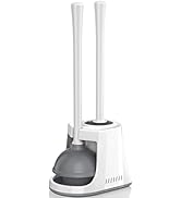 LOVLOY Toilet Plunger and Brush, Bowl Brush and Heavy Duty Toilet Plunger Set with Ventilated Hol...