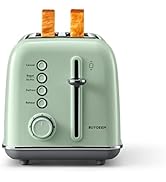 BUYDEEM DT620 2-Slice Toaster, Extra Wide Slots, Retro Stainless Steel with High Lift Lever, Bage...