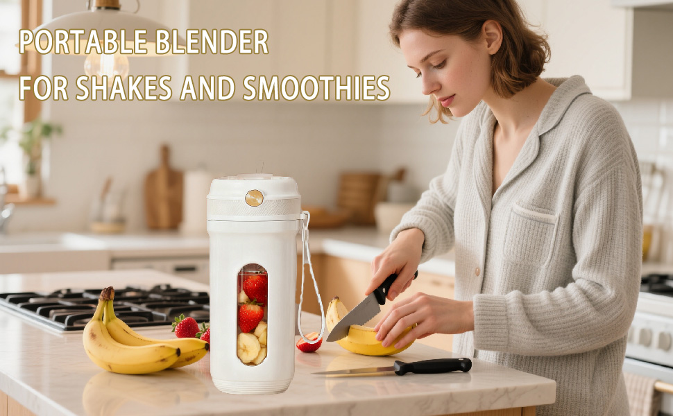 Portable Blender for Shakes and Smoothies, 12OZ Personal Size Blenders with 10 Stainless Blades