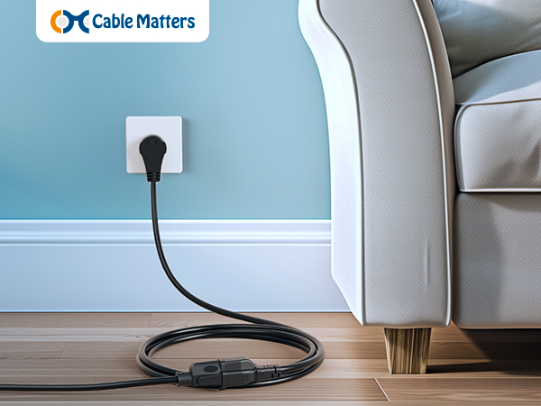 360° Rotating Flat Plug Short Extension Cord