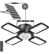 INXPHY Solar Shed Light Outdoor Indoor, Upgrade 6500K 1200Lumen 174 LEDs Motion Sensor Pendant Li...