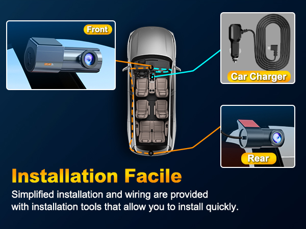 dash cam front and rear 24/7 recording