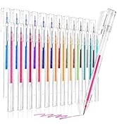 DUULEMANG Glitter Gel Pens, 24 Colors Fine Tip Art Markers Set for Adult Coloring, Glitter Pens G...