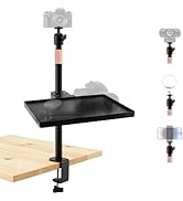 Lifexciting Overhead Tripod Webcam Mount with Tray, 17-28" 360° Ball Head Camera Desk Stand C-Cla...