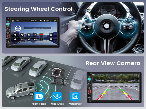 Car Stereo Double Din Car Radio Wireless Carplay Android auto Touch Screen