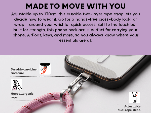 CASETiFY 6mm Rope Cross Body Strap with Card