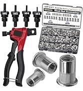 Stainless Steel Pressure Rivet Nut Tool Kit, 650PCS Metric Rivet Nut Combination (M6/M5/M4/M3), S...