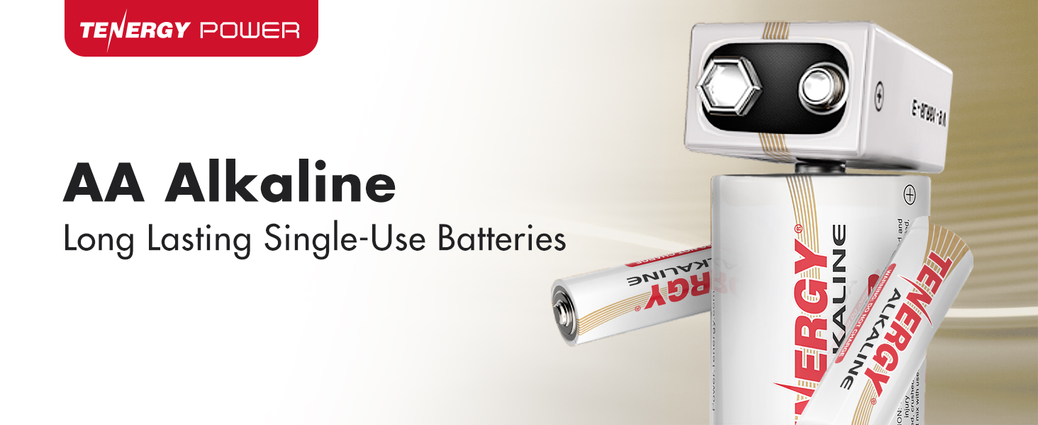 Long lasting single-use AA alkaline batteries