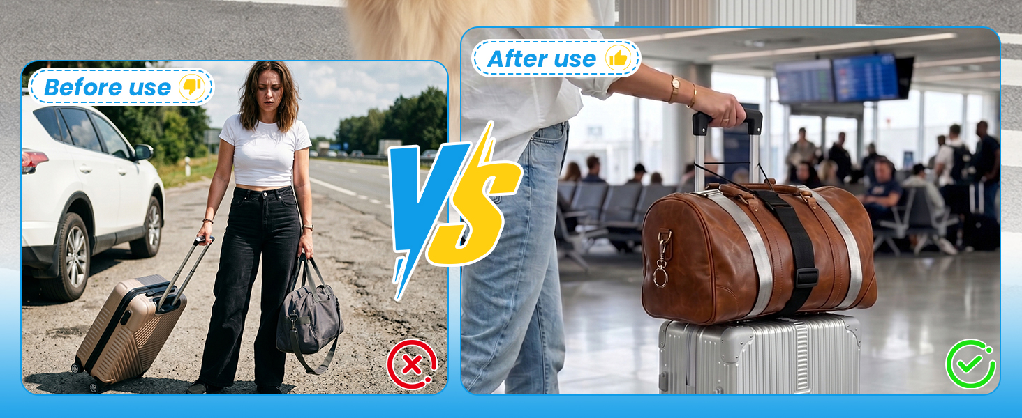 Adjustable Luggage Straps for Suitcases