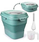 Viretec Large Rice Storage Container, 20lb to 50lb Collapsible Dry Food Storage Bins Dispenser wi...