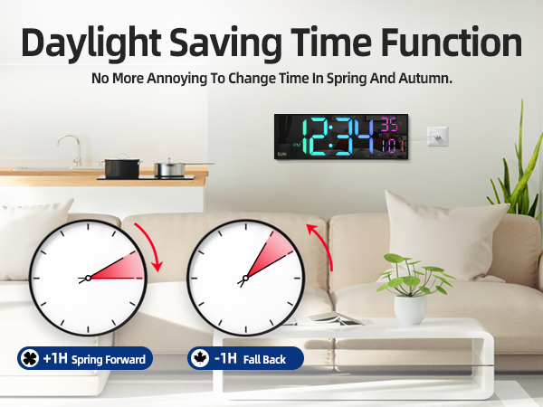 24 hour modern silent big extra large led display digital wall gym clocks