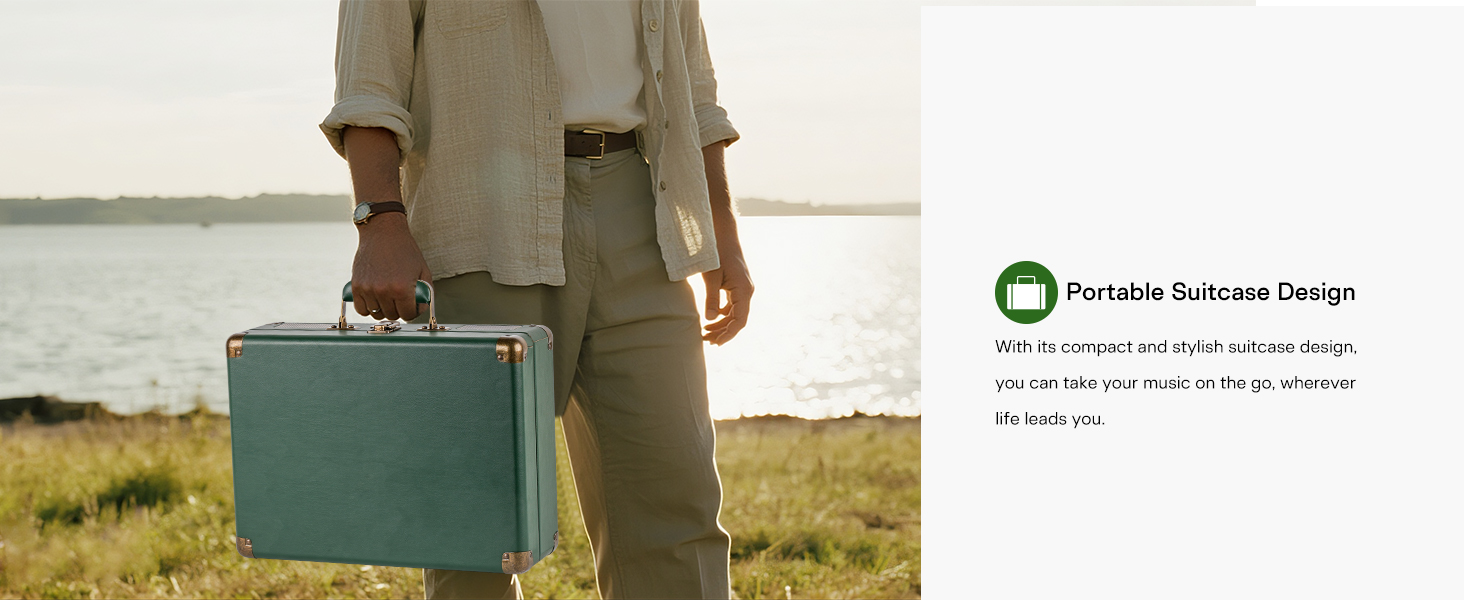 Record Player Portable with Bluetooth Connection USB Playback