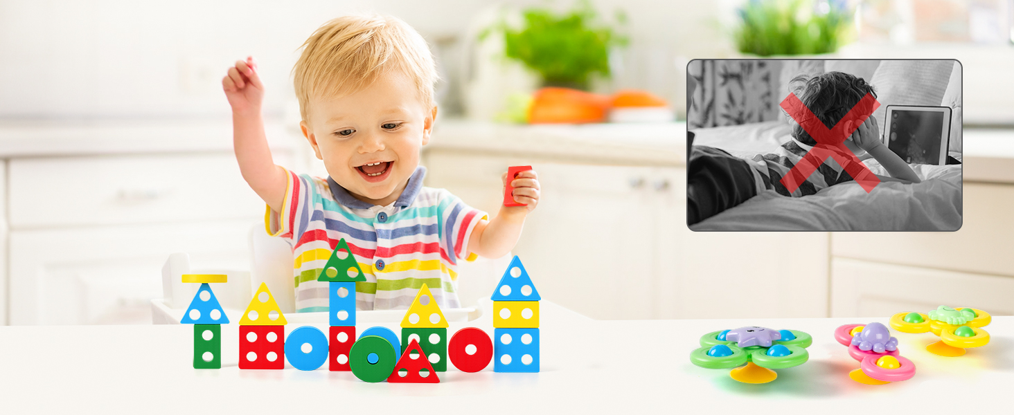 Wooden Learning Puzzles Shape Sorter Toys for Toddlers 1-3