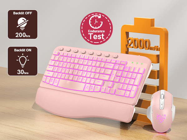 RGB ergonomic wireless mouse for laptop
