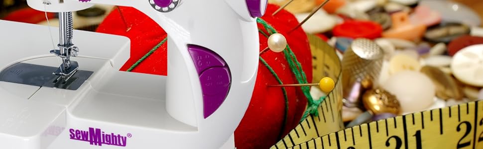 sew mighty portable battery powered sewing mending machine mini compact travel size