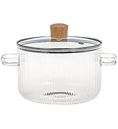 Hot Pot Ramen Cooker Thickened Glass Simmer Pot with Handle, Portable Glass Cookware Small Pots f...