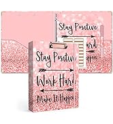 Lateefah 3 Ring Binder, 1 Inch Round Ring Binder with 5 Tab Dividers, Cute Clipboard Binders with...