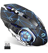 Uciefy Q85 Rechargeable Wireless Gaming Mouse, 2.4G LED Optical Silent Wireless Computer Mouse wi...