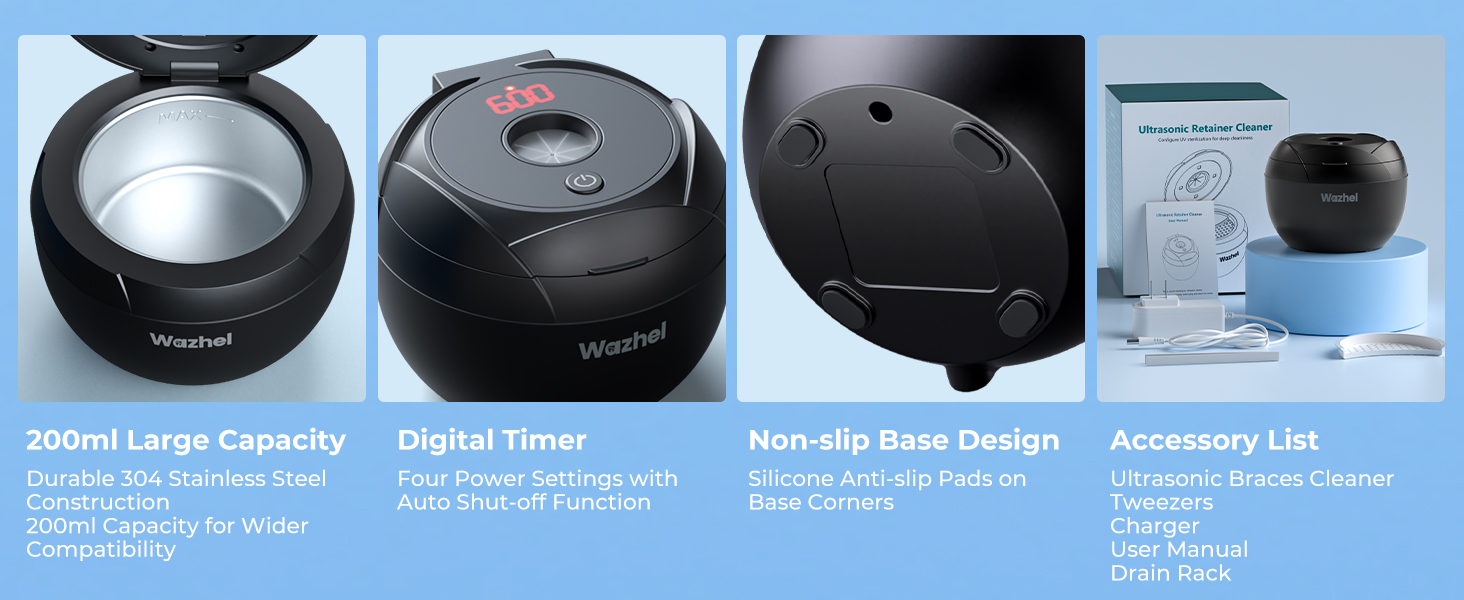 dental pod ultrasonic cleaner for retainers