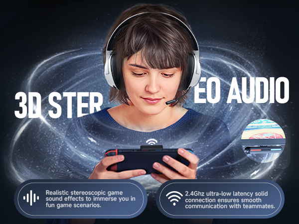 nintendo switch headset with mic wireless