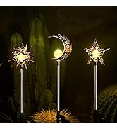 Tryme Solar Lights Outdoor Garden Decorations Sun Moon Star Stake Light Decorative Waterproof War...