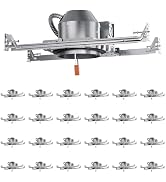 Anyhome 24 Pack 4 Inch Recessed Lighting Housing, 2024 Version IC Rated &amp; Air Tight Can Light Hou...