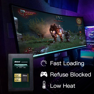 fast loading refuse blocked low noise low heat quite low power consume gaming SSD office student 