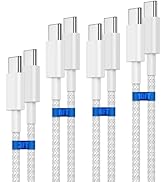 weiship 60W USB C to USB C Cable,4-Pack[3+6+6+10FT] Braided Fast Charging Cable, Type C Charger P...