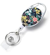 Badge Reels Retractable,Double Sided Color Print Pattern Retractable Badge Holders,with Retractab...