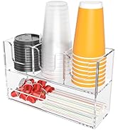 Beego 4-Compartment Cup Holder for Countertop - 2-Tier Clear Acrylic Cup Dispenser Coffee Station...