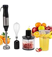 4 In 1 Multifunctional Hand Blender, Immersion Hand Blender, Stainless Steel Food Processor 700ml...