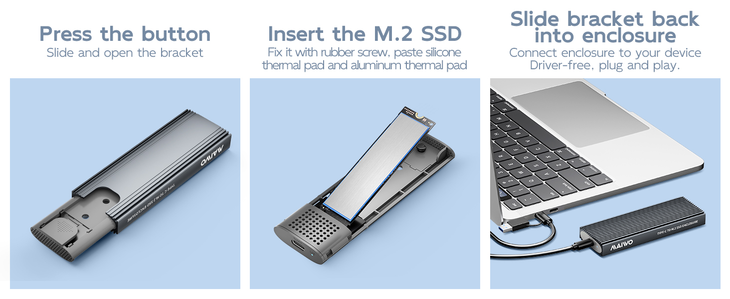 quickly install and remove SSDs, plug and play tool free 8TB capacity