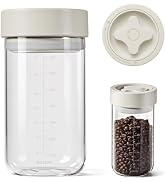 NUZEAK Glass Jar (Cream Beige 1-Pack, 24oz)