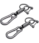 Wisdompro 2 Pack Keychain, Heavy Duty Zinc Alloy Key FOB Keychain Car Key Chain Holder with Anti-...