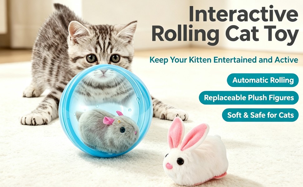 Self-Rolling Interactive Cat Ball