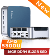 Glorlin Mini PC 5300U CPU 16GB DDR4 RAM 512GB SSD