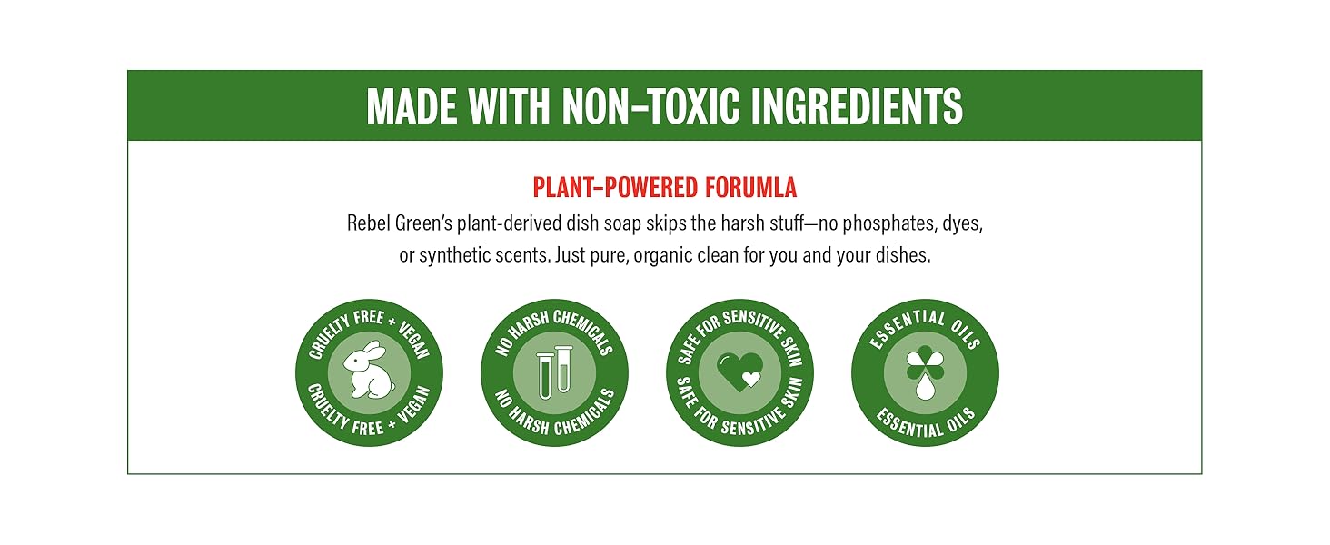 non toxic kitchen dishwashing liquid plant based cleaning solution plastic reducing packaging
