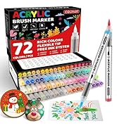 72 Colors Acrylic Paint Markers, Soft Brush Tip Paint Pens and Paint Markers, Acrylic Paint Pens ...