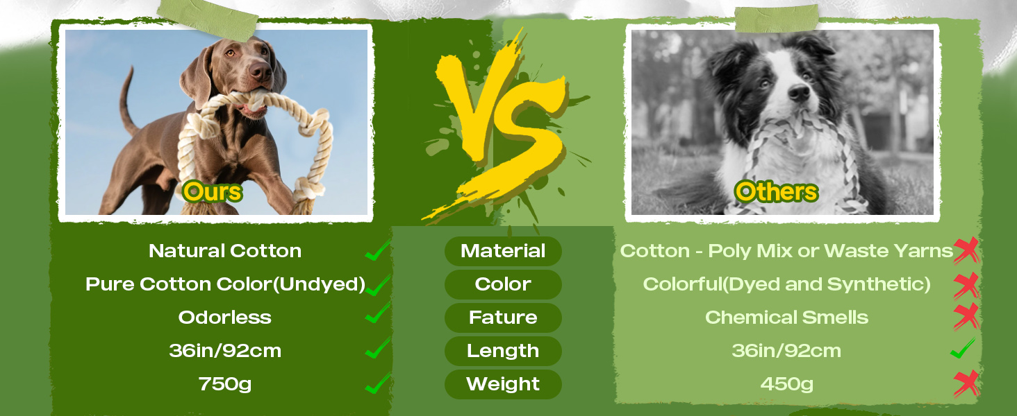 natural cotton dog rope toys