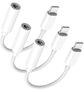 Lightning to 3.5 mm Headphone Jack Adapter, [Apple MFi Certified] 3 Pack iPhone 3.5mm Headphones/...