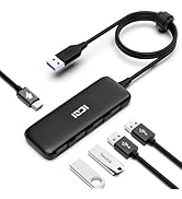 USB 3.0 Hub, ICZI 5-Port USB Hub 3.0 Ultra-Slim Data USB Hub with 4ft Extended Cable, for MacBook...