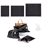 Ewen Small Medium Large Satin Drawstring Dustbags with Tags, 3 Pack Dustproof Travel Essentials O...