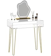 Eglaf Acrylic Vanity Desk - Small Makeup Vanity Table - Dressing Table for Bedroom, Dressing Room...