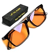 Orange Blue Light Blocking Glasses for Better Sleep - 99.5% Premium Acetate Computer Migraine Gla...