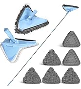 NEWE Wall Mop Cleaner with 80 Inches Long Handle, 180° Folding Ceiling Cleaning Tool with Squeege...