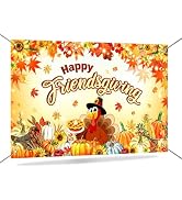 Mocsicka Friendsgiving Backdrop Happy Thanksgiving Banner Backdrop Fall Pumpkin Friendsgiving Par...