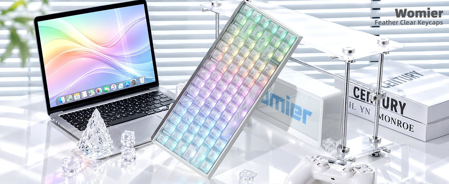 Clear Keycaps, Shine-Through Keycaps, Jelly Keycaps Cherry Profile Keycaps for Mechanical Keyboard