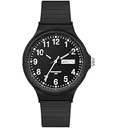 Waterproof Watches for Women White Ladies Female Easy to Read with Second Calendar Day Date Hand ...