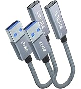 ULTIENCE USB A to USB C Cable Adapter [2-Pack] – High-Speed USB 3.2 Converter with 10Gbps Data Tr...